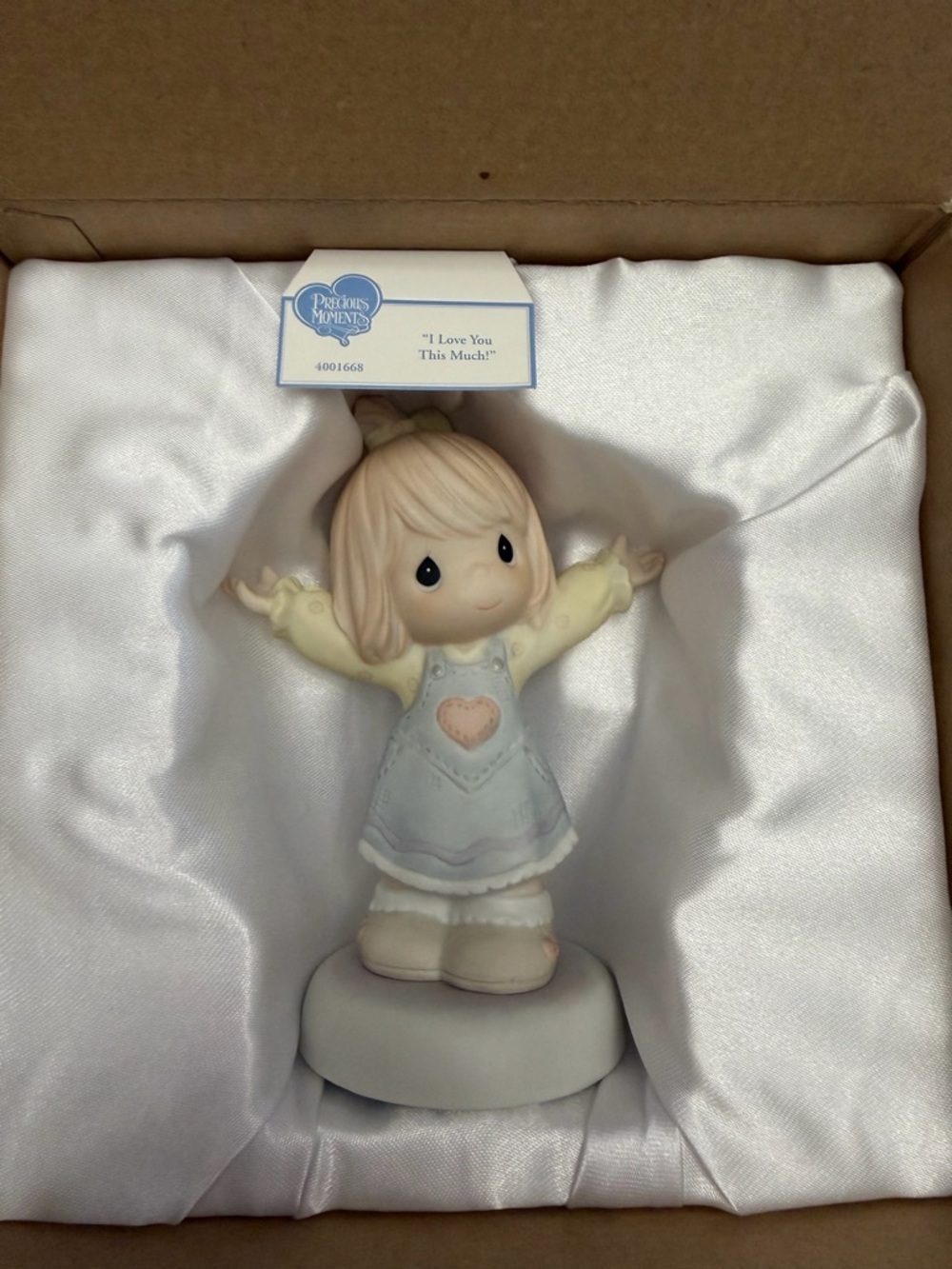 Precious Moments Girl Figurine in White, Cream & Pastel Pink